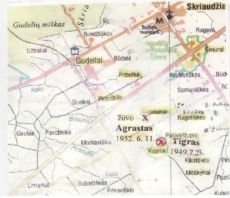 Partizano Vinco Žukausko-Agrasto žūties vieta